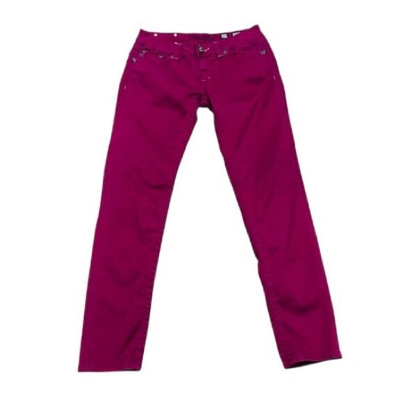 Miss Me Skinny Raspberry Stretch Jeans 29x32 Embellished Back Pockets EUC - Picture 4 of 13